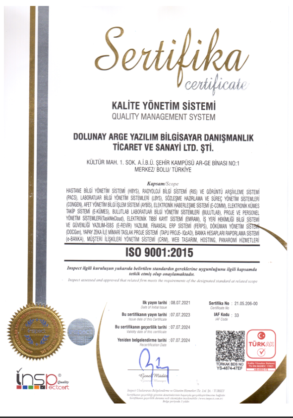 ISO 9001 Sertifikası